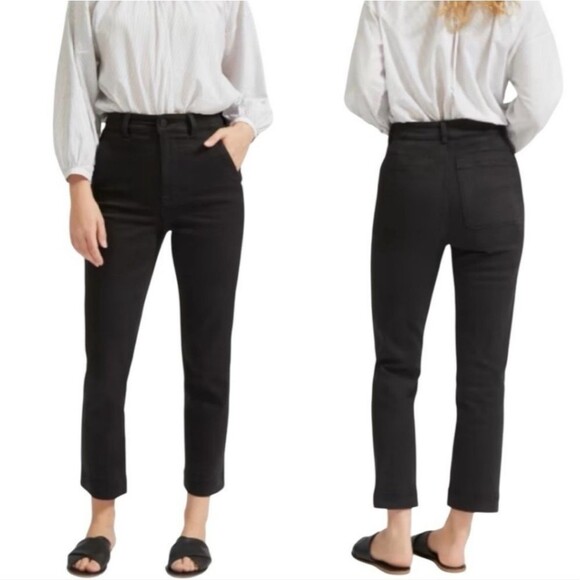 Everlane The Slim Leg Crop Ankle Jeans Pants Washed Black Size 4 - Picture 1 of 8
